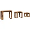 Image de vidaXL Tables gigognes 3 pcs Vieux Bois Bois d'ingénierie, Support gigogne, Ensemble de Tables gigognes, Table Basse empilable, Table empilable