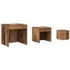 Image de vidaXL Tables gigognes 3 pcs Vieux Bois Bois d'ingénierie, Support gigogne, Ensemble de Tables gigognes, Table Basse empilable, Table empilable