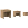 Image de vidaXL Tables gigognes 3 pcs chêne Artisanal Bois d'ingénierie, Support gigogne, Ensemble de Tables gigognes, Table Basse empilable, Table empilable