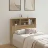 Image de vidaXL Armoire de tête de lit chêne artisanal 120x19x103,5 cm