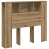 Image de vidaXL Tête de lit en bois d'ingénierie chêne Artisan 120 x 19 x 104,5 cm, tête de lit, armoire de lit, tête de lit avec étagère