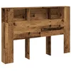 Image de vidaXL tête de lit avec espace de rangement, murale, aspect bois recyclé, 160 x 18,5 x 103,5 cm