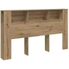 Image de vidaXL Armoire de tête de lit chêne Artisanal 180x18,5x102,5 cm, tête de lit, Armoire de lit, armoires de lit, têtes de lit