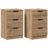 Image de vidaXL Tables de Chevet 2 pcs chêne Artisanal Bois d'ingénierie, Meuble de Chevet, Table d'appoint, Armoire de lit, Armoire de Chevet, Table de Nuit