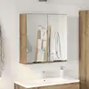 Image de vidaXL Armoire à miroir de salle de bain chêne artisanal 64x20x66,5 cm