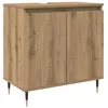 Image de vidaXL Armoire de Salle de Bain chêne Artisanal 58x33x60 cm, Armoire, Armoire de Rangement de Salle de Bain, Armoire de Toilette