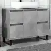Image de vidaXL Armoire de lavabo salle de bain gris béton 80x33x60 cm