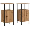 Image de vidaXL Tables de Chevet 2 pcs chêne Artisanal Bois d'ingénierie, Table d'appoint, Armoire de lit, Table d'appoint pour Chambre, Table de Nuit