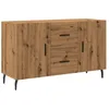 Image de vidaXL Buffet chêne Artisanal 100x36x60 cm Bois d'ingénierie, Meuble de Rangement, Meuble de Rangement de Cuisine, Meuble de Rangement de Salon
