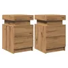 Image de vidaXL Tables de Chevet avec LED 2 pcs chêne Artisanal Bois ingénierie