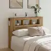 Image de vidaXL Tête de lit à LED chêne artisanal 140x18,5x103,5 cm