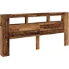 Image de vidaXL Tête de lit à LED vieux bois 220x18,5x103,5cm bois d'ingénierie