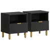 Image de vidaXL Table de Chevet Noir 40x33x46 cm Bois d'ingénierie, Table d'appoint, Armoire de lit, Table d'appoint pour Chambre, Table de Nuit, Table de lit