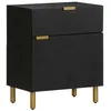 Image de vidaXL Table de Chevet Noir 50x33x60 cm Bois d'ingénierie, Table d'appoint, Armoire de lit, Table d'appoint pour Chambre, Table de Nuit, Table de lit