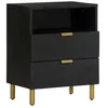 Image de vidaXL Table de Chevet Noir 50x33x62 cm Bois d'ingénierie, Table d'appoint, Armoire de lit, Table d'appoint pour Chambre, Table de Nuit, Table de lit