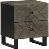 Image de vidaXL Table de chevet noir 40x33x46 cm bois de manguier solide