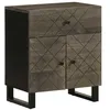 Image de vidaXL Table de Chevet Noir 50x33x60 cm Bois de manguier Massif, Table d'appoint, Armoire de lit, Table d'appoint pour la Chambre, Table de Nuit