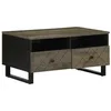 Image de vidaXL Table Basse Noir 80x54x40 cm Bois Massif de manguier, Table latérale, Table de Salon, Table d'accent, Bout de canapé, Table Centrale