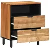 Image de vidaXL Cabinet de Chevet Marron 50 x 33 x 62 cm Bois d'acacia Massif, Table de Nuit élégante, Organisateur Moderne, Rangement Fonctionnel pour déco contemporaine