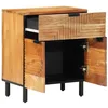 Image de vidaXL Armoire de lit Marron 50 x 33 x 60 cm Bois d'Acacia Massif, Table de Chevet Rustique, en Bois avec tiroir, Meuble Acacia Compact, déco Pratique pour Chambre