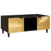 Image de vidaXL Table Basse 100 x 54 x 40 cm Bois de Mangue Massif, Table Basse rectangulaire, Moderne avec Rangement, Bois de Mangue, Noir et Or, déco intérieure Pratique