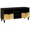 Image de vidaXL Meuble TV Noir et Or 100 x 33 x 46 cm Bois d'ingénierie, Rangement élégant pour Salon, Bas Meuble Moderne, Cabinet Multifonction, Style Chic, Centre de Divertissement