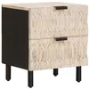 Image de vidaXL Cabinet de Chevet Blanc 40 x 33,5 x 46 cm Bois de Mangue Massif, Table de Nuit spacieuse, Armoire en Bois de Mangue, Meuble Fonctionnel, déco intérieure Fun