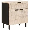 Image de vidaXL Cabinet de Chevet Blanc 50 x 33 x 60 cm Bois de Mangue Massif, Table de Chevet spacieuse, Meuble en Bois de Mangue, Organisateur Pratique pour la Chambre