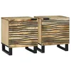 Image de vidaXL Cabinet de Chevet 2 pcs Marron 40 x 33 x 46 cm, Table de Chevet en Bois Rustique, veilleuse compacte avec Rangement, Style Cottage pour la Chambre