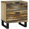 Image de vidaXL Cabinet de Chevet Marron 40 x 33 x 46 cm Bois d'acacia Massif, Table de Nuit Rustique, Meuble Compact pour Chambre, Rangement en Bois, Organisateur, Accent