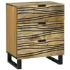Image de vidaXL Cabinet de Chevet Marron 50 x 33 x 62 cm Bois d'acacia Massif, Table de Nuit en Bois Rustique, Meuble Pratique pour Chambre, Rangement Gain de Place et déco Vintage