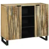 Image de vidaXL Buffet Marron 90 x 33 x 75 cm Bois de manguier Massif, Salon, Buffet Rustique, Meuble en Bois de Mangue, Unité de Rangement, Console de Salle à Manger