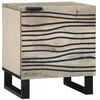 Image de vidaXL Cabinet de Chevet Blanc et Noir 40 x 33 x 46 cm, Table de Chevet en Bois Rustique, veilleuse compacte avec Rangement, Style Cottage pour la Chambre