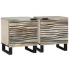 Image de vidaXL Cabinet de Chevet 2 pcs Blanc et Noir 40 x 33 x 46 cm, Table de Chevet en Bois Rustique, veilleuse compacte avec Rangement, Style Cottage pour la Chambre
