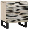 Image de vidaXL Cabinet de Chevet avec tiroir Blanc et Noir 40 x 33 x 46 cm, Table de Nuit Rustique, Meuble Compact pour Chambre, Rangement en Bois, Organisateur, Accent