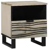 Image de vidaXL Cabinet de Chevet avec tiroir Blanc et Noir 40 x 33 x 46 cm, Meuble de Nuit Rustique, Solide et Pratique, Petit Rangement pour Chambre, Bois Massif, Table compacte