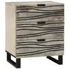 Image de vidaXL Cabinet de Chevet avec tiroir Blanc et Noir 50 x 33 x 62 cm, Table de Nuit en Bois Rustique, Meuble Pratique pour Chambre, Rangement Gain de Place et déco Vintage