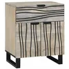 Image de vidaXL Cabinet de Chevet avec tiroir Blanc et Noir 50 x 33 x 60 cm, Table de Nuit en Bois de Mangue, Meuble d'appoint Compact avec tiroir, Rangement Rustique pour la Chambre