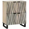 Image de vidaXL Meubles et étagères de Rangement pour médias Blanc et Noir, Rangement Salon, Meuble en Bois de Mangue Rectangulaire, Décor Rustique, Solution Organisateur de Salle à Manger