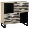 Image de vidaXL Buffet Blanc 80 x 33 x 75 cm Bois de manguier Massif, Rangement Salon, Buffet rectangulaire Rustique, Meuble d'intérieur Durable, Meuble texturé pour l'espace