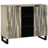 Image de vidaXL Buffet Blanc 90 x 33 x 75 cm Bois de manguier Massif, Salon, Buffet Rustique, Meuble en Bois de Mangue, Unité de Rangement, Console de Salle à Manger