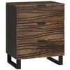 Image de vidaXL Cabinet de Chevet Noyer 50 x 33 x 62 cm Bois d'acacia Massif, Table de Nuit en Bois Rustique, Meuble Pratique pour Chambre, Rangement Gain de Place et déco Vintage