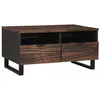 Image de vidaXL Table Basse Marron et Noir 80 x 54 x 40 cm Bois d'acacia Massif, Table Basse élégante, Moderne pour Votre Salon, Rangement Pratique, Design en Acacia, Style Minimaliste