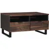 Image de vidaXL Table basse Marron et Noir 80 x 54 x 40 cm Bois d'acacia massif