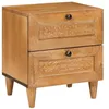 Image de vidaXL Cabinet de Chevet avec tiroir Marron Clair 40 x 33 x 46 cm, Table de Nuit en Acacia, Meuble Rustique, Coin Pratique, Rangement élégant, Style déco Intemporel