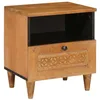 Image de vidaXL Cabinet de Chevet avec tiroir Marron Clair 40 x 33 x 46 cm, Table de Nuit Rustique, Armoire en Bois résistante, Meuble de Chevet élégant, Rangement Compact avec tiroir