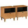 Image de vidaXL Cabinet de Chevet 2 pcs Marron Clair 40 x 33 x 46 cm, Table de Nuit Rustique, Armoire en Bois résistante, Meuble de Chevet élégant, Rangement Compact avec tiroir