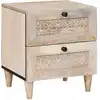 Image de vidaXL Cabinet de chevet Beige 40 x 33 x 46 cm Bois d'acacia massif