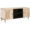 Image de vidaXL Unites TV avec étagère Blanc 105 x 33 x 46 cm Bois d'ingénierie, Centre de Divertissement Modernes, Solutions de Rangement rectangulaires, Console Murale compacte, déco Urbaine