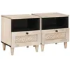 Image de vidaXL Cabinet de Chevet avec tiroir 2 pcs Beige 40 x 33 x 46 cm, Table de Nuit Rustique, Armoire en Bois résistante, Meuble de Chevet élégant, Rangement Compact avec tiroir